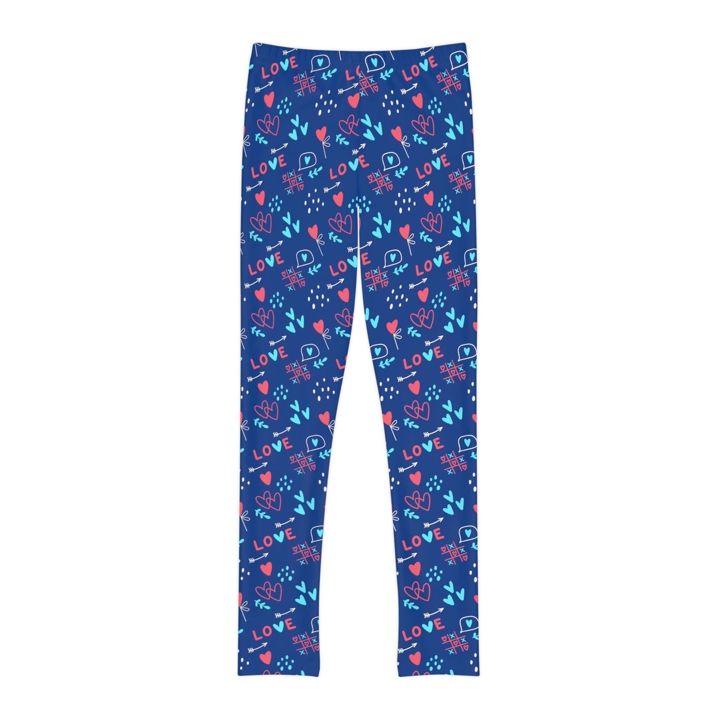 Valentine Youth Leggings, One of a Kind Gift - Unique Workout Activewear tights for kids fitness, Daughter, Niece Christmas Gifts