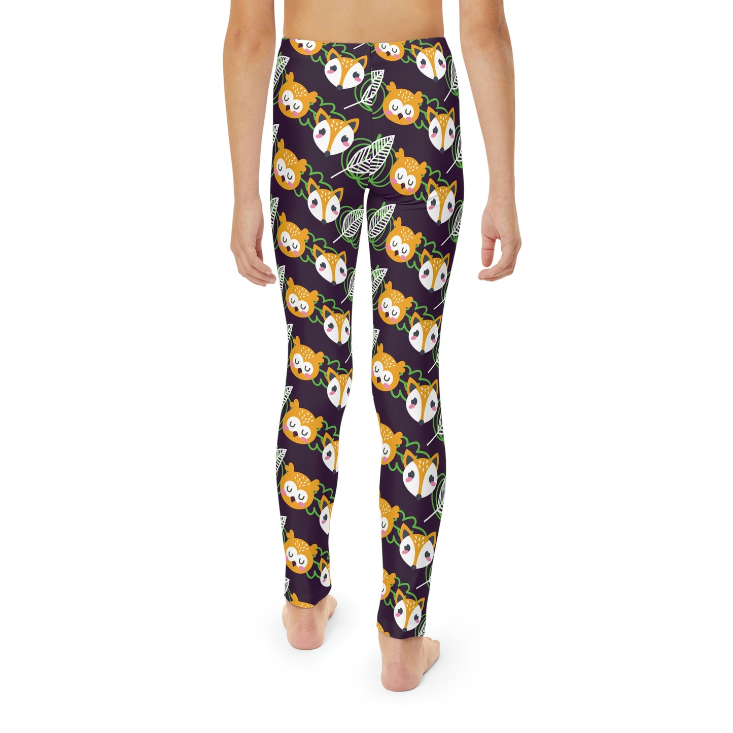 Fox Kawaii animal kingdom, Safari Youth Leggings, One of a Kind Gift - Unique Workout Activewear tights for kids, Daughter, Niece Christmas Gift