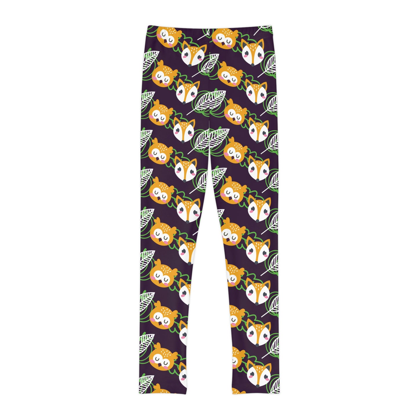 Fox Kawaii animal kingdom, Safari Youth Leggings, One of a Kind Gift - Unique Workout Activewear tights for kids, Daughter, Niece Christmas Gift