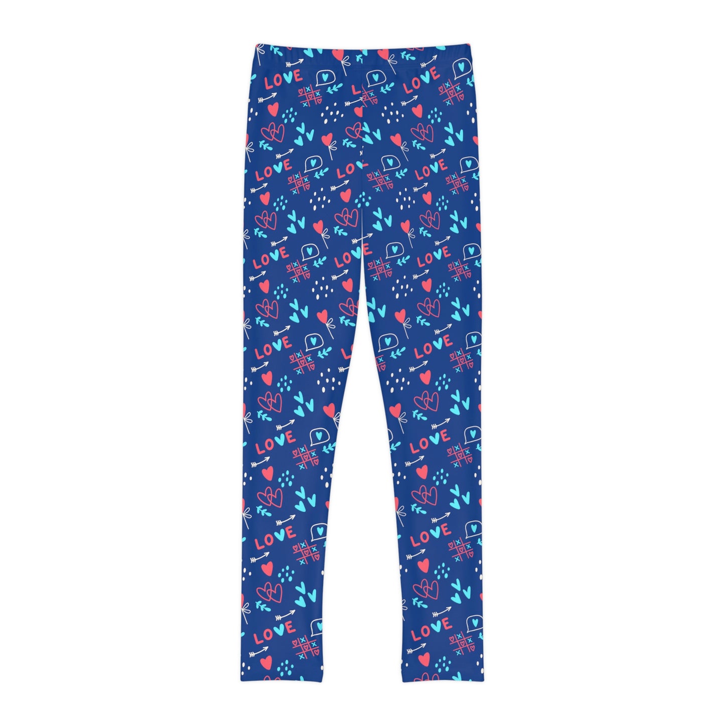 Valentine Youth Leggings, One of a Kind Gift - Unique Workout Activewear tights for kids fitness, Daughter, Niece Christmas Gifts