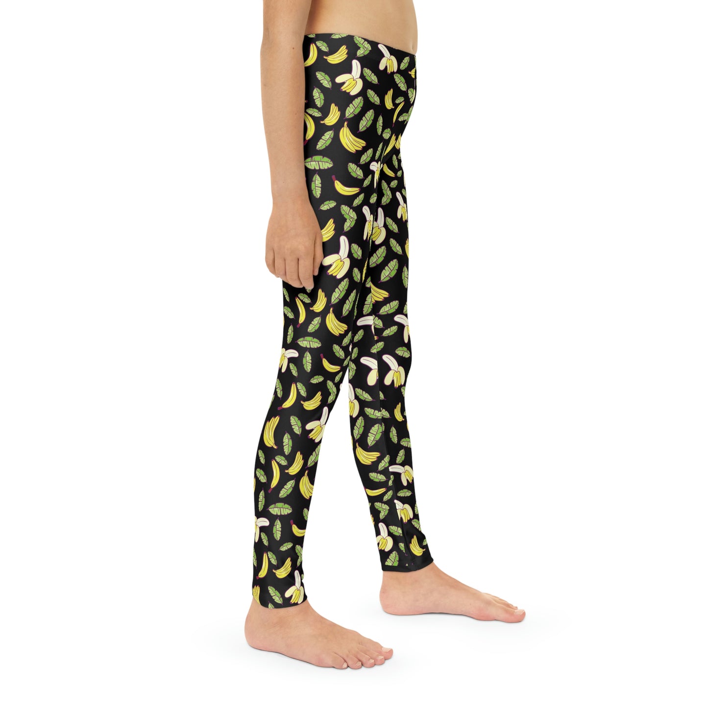 Bananas Print Youth Leggings, One of a Kind Gift - Unique Workout Activewear tights for kids Fitness , Daughter, Niece Christmas Gift