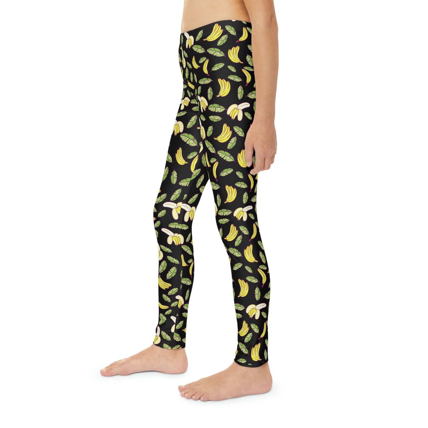 Bananas Print Youth Leggings, One of a Kind Gift - Unique Workout Activewear tights for kids Fitness , Daughter, Niece Christmas Gift