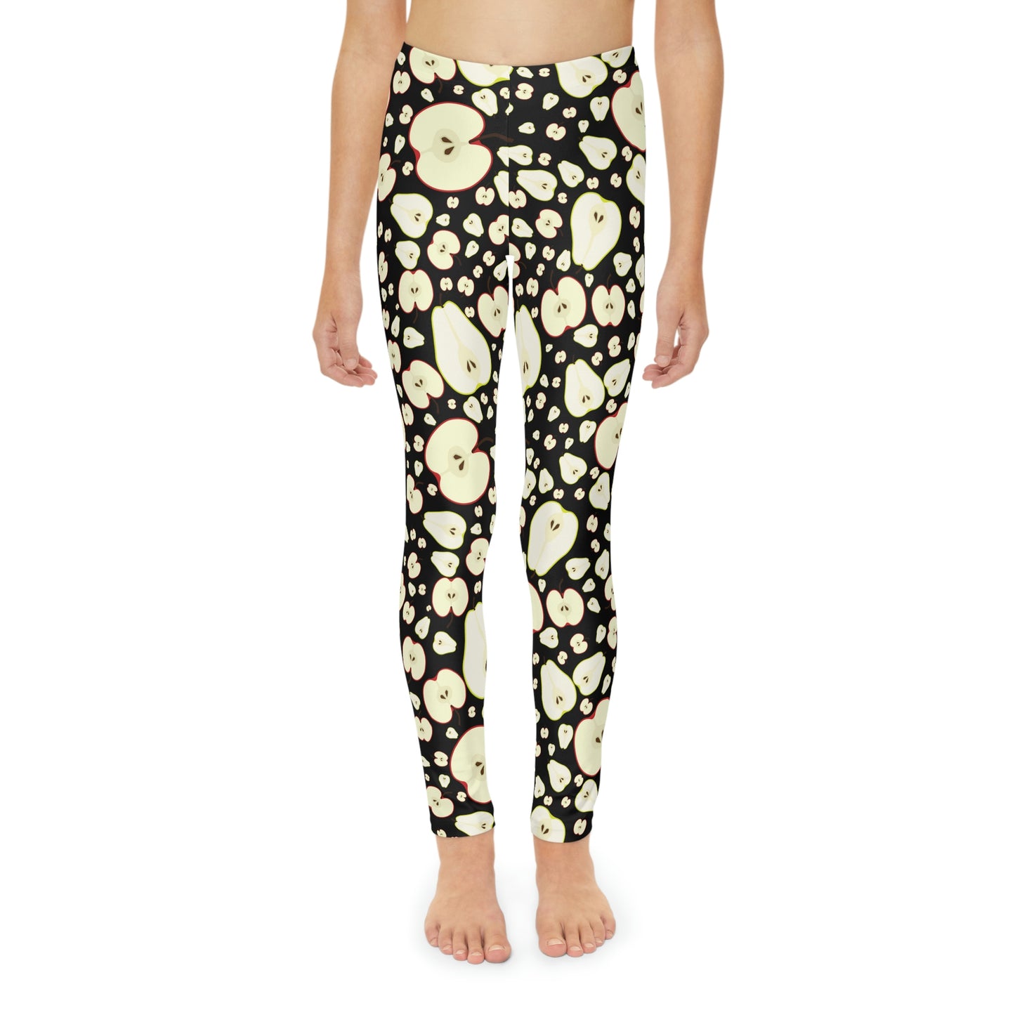 Apples Print Youth Leggings, One of a Kind Gift - Unique Workout Activewear tights for kids Fitness , Daughter, Niece Christmas Gift