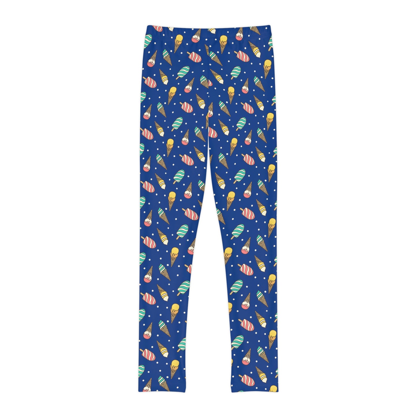Ice Cream Scoop Cute Summer Youth Leggings, One of a Kind Gift - Workout Activewear tights for kids, Granddaughter, Niece Christmas Gift