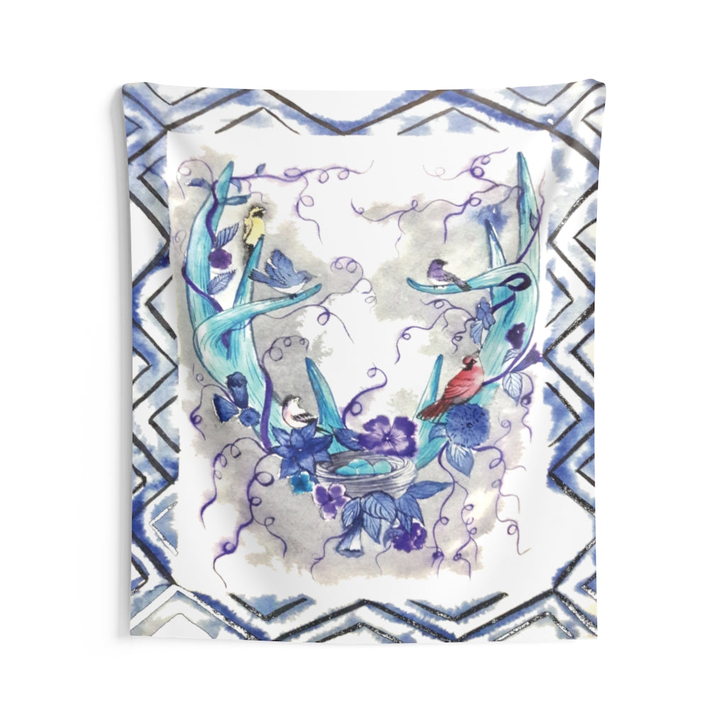 Birds Tapestry for Contemporary Home Decor . Inspirational Wall Hanging Art for Baby Nursery, Dorm room, Coastal Home . Housewarming Gift