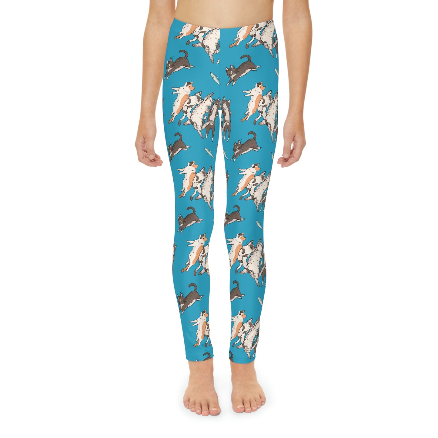 Cat lovers Youth Leggings, One of a Kind Gift - Unique Workout Activewear tights for kids Fitness , Daughter, Niece Christmas Gift