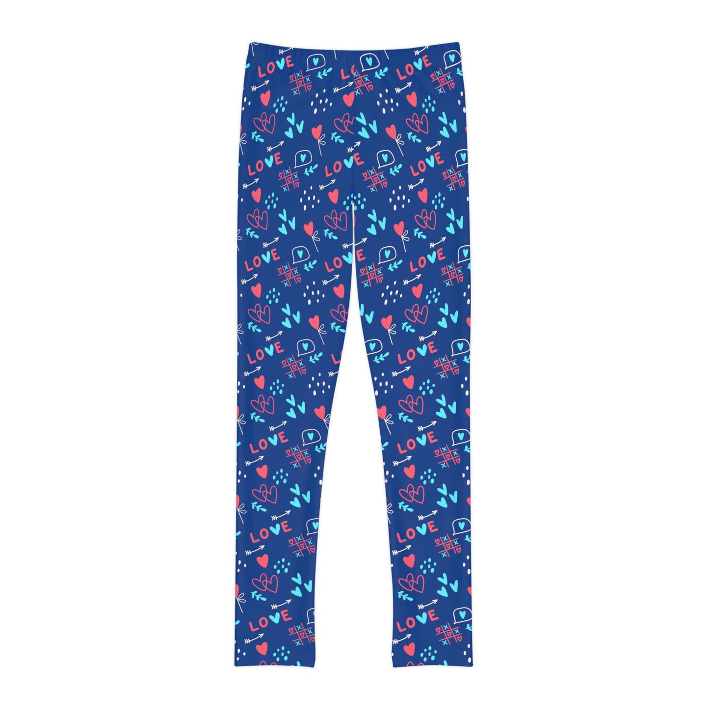 Valentine Youth Leggings, One of a Kind Gift - Unique Workout Activewear tights for kids fitness, Daughter, Niece Christmas Gifts