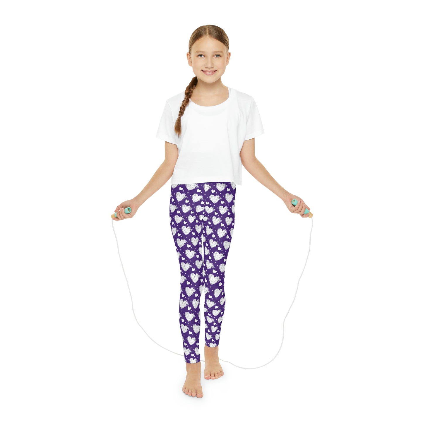 Valentine Cute Summer Youth Leggings, One of a Kind Gift - Workout Activewear tights for kids, Granddaughter, Niece Christmas Gift