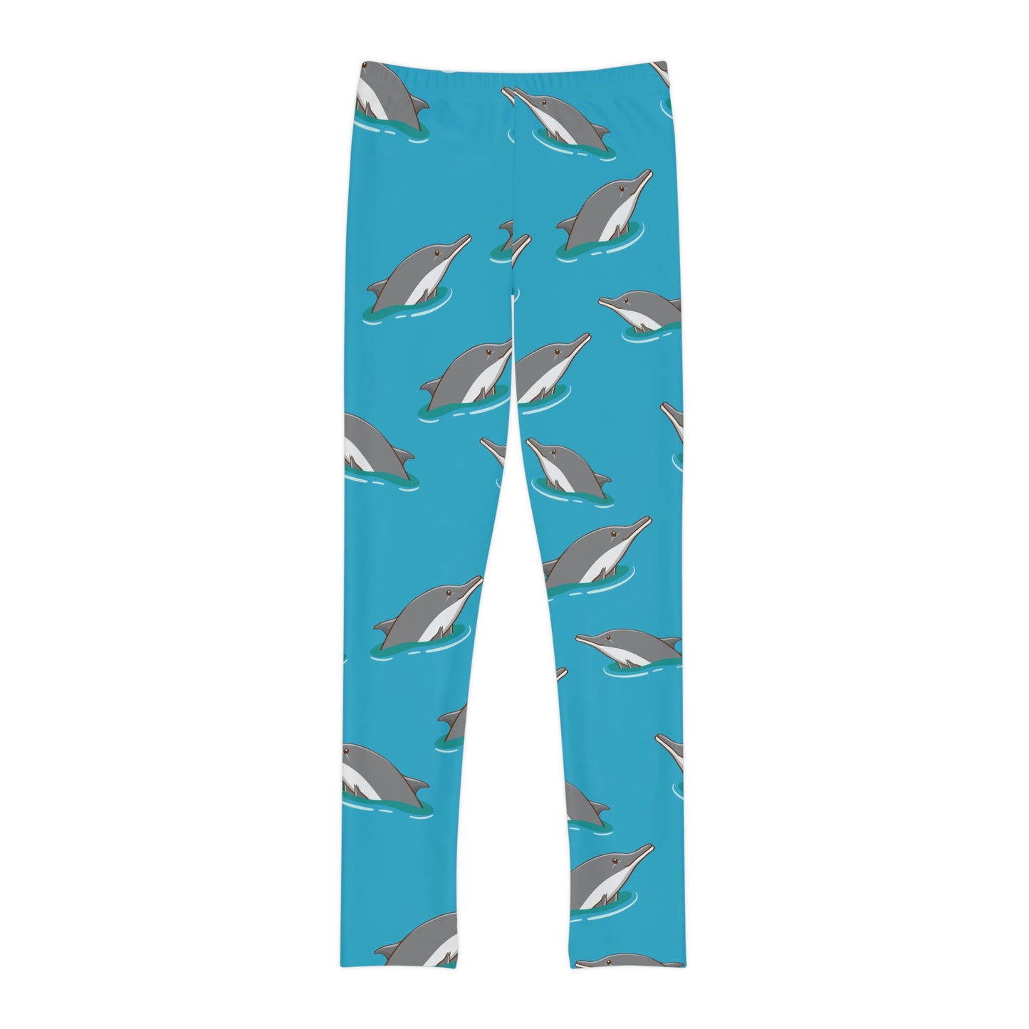 Dolphin, Ocean, Beach Youth Leggings, One of a Kind Gift - Unique Workout Activewear tights for kids fitness, Daughter, Niece Christmas Gift