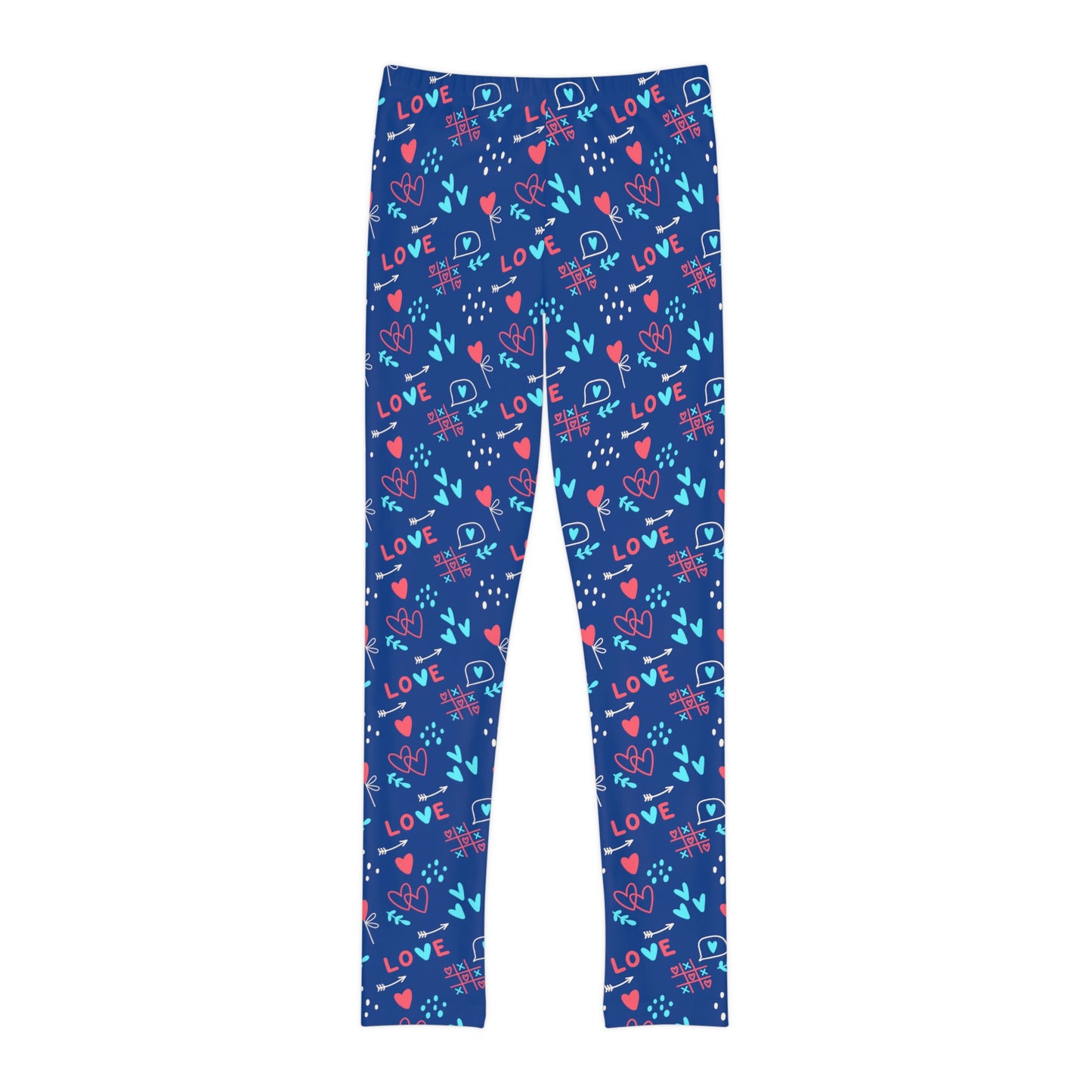 Valentine Youth Leggings, One of a Kind Gift - Unique Workout Activewear tights for kids fitness, Daughter, Niece Christmas Gifts