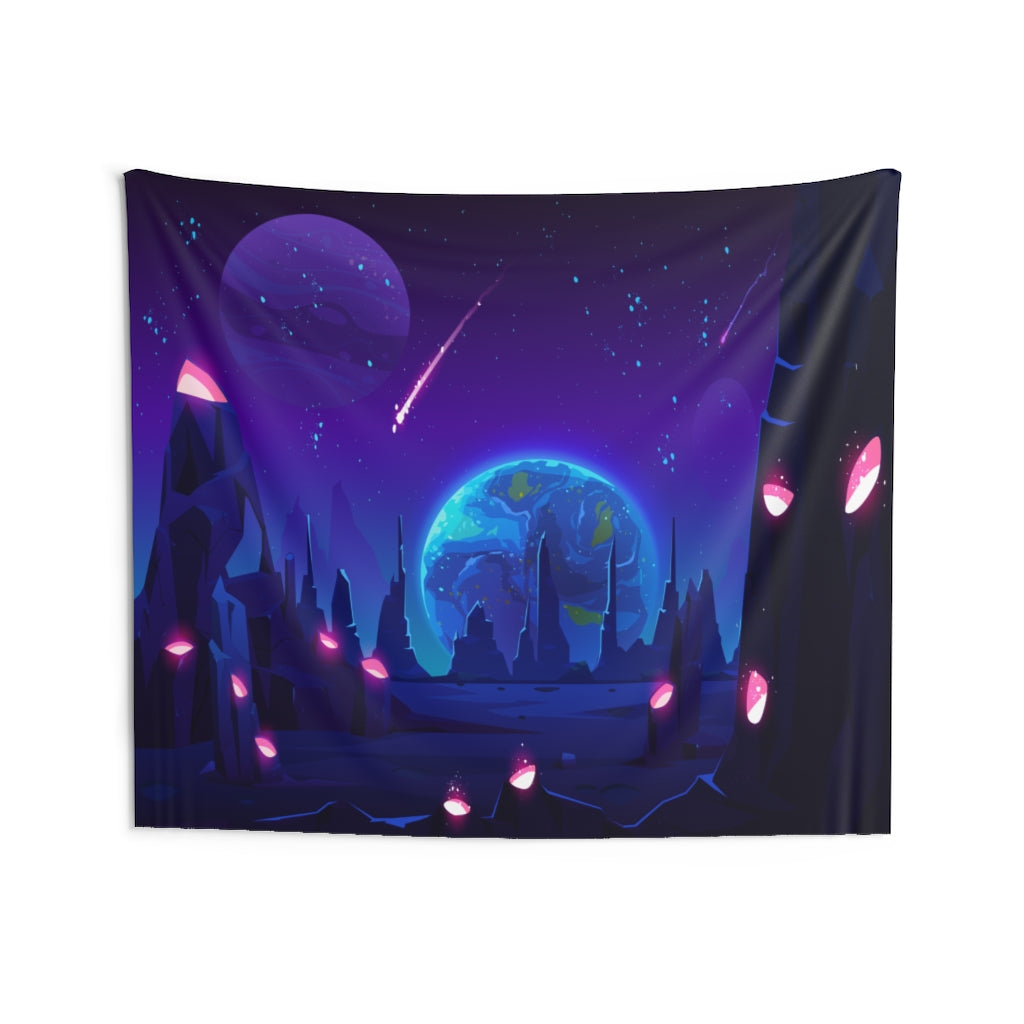 Celestial Moon Tapestry Contemporary Home Decor . Galaxy Wall Hanging Art for Baby Nursery, Dorm room, Coastal Home . Housewarming Gift