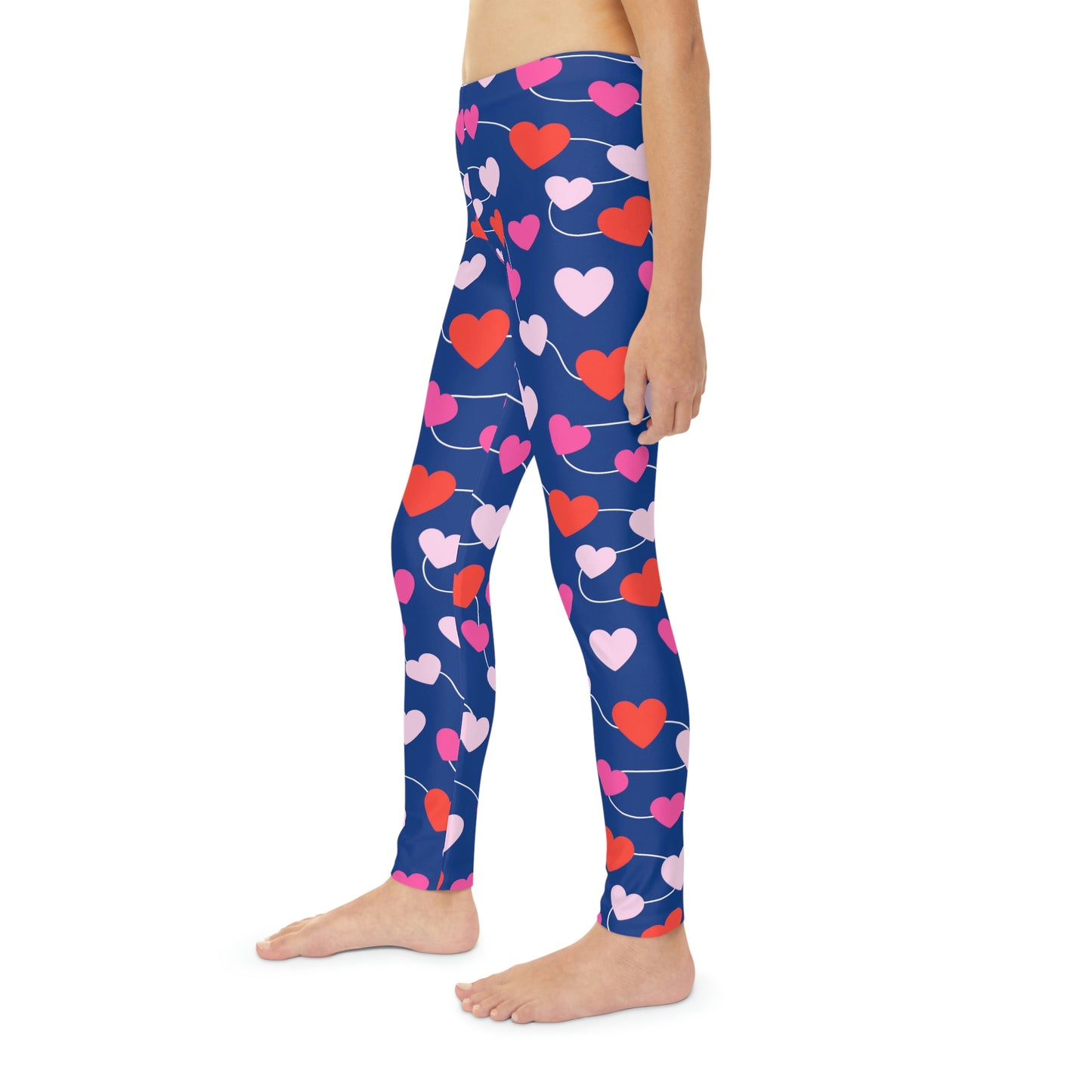 Valentine Youth Leggings, One of a Kind Gift - Unique Workout Activewear tights for kids fitness, Daughter, Niece Christmas Gifts