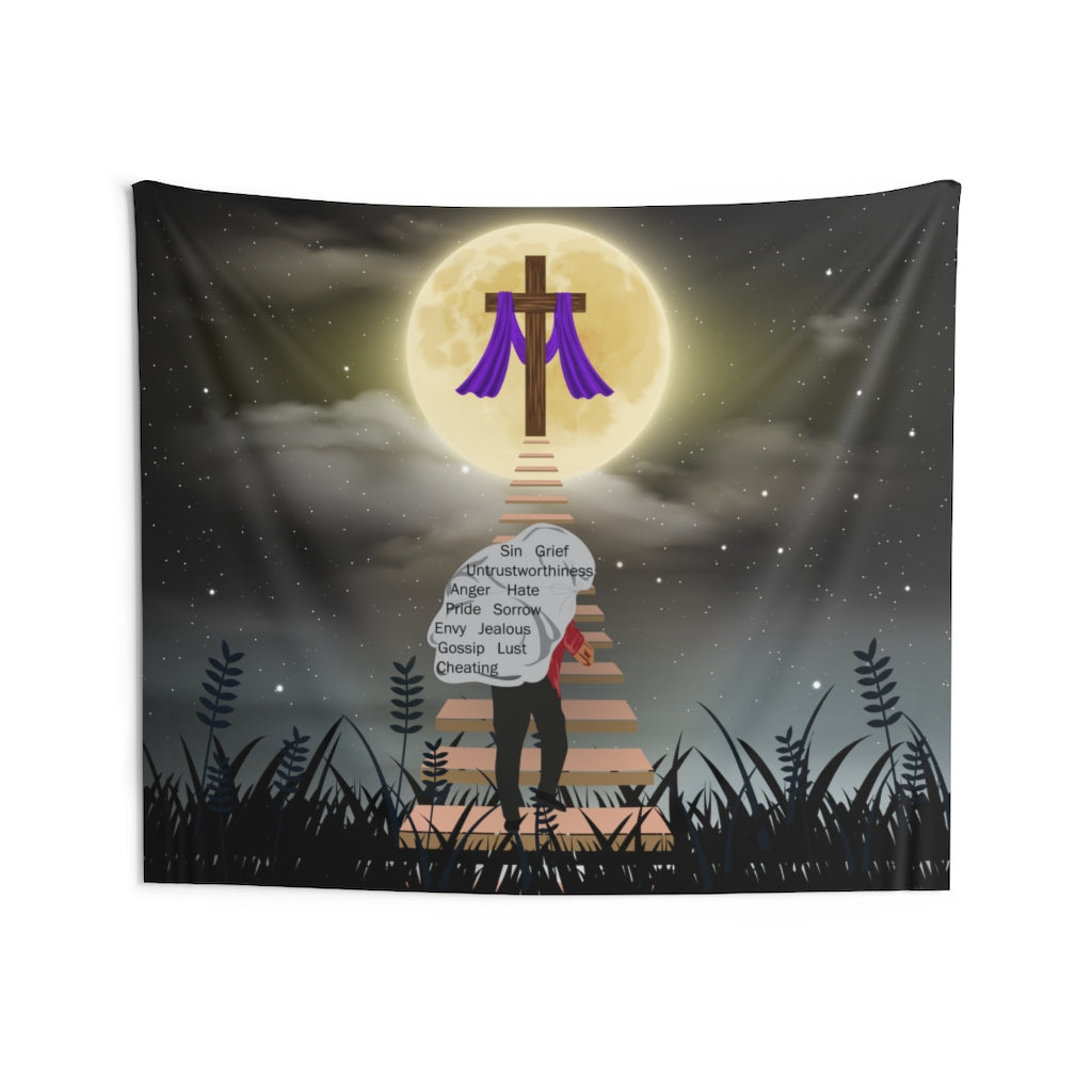 Christian Tapestry Contemporary Home Decor . Galaxy Wall Hanging Art for Baby Nursery, Dorm room, Coastal Home . Housewarming Gift
