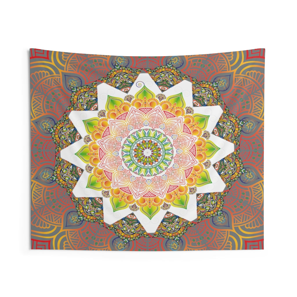 Mandala Tapestry for Contemporary Home Decor . Inspirational Wall Hanging Art for Baby Nursery, Dorm room, Coastal Home . Housewarming Gift