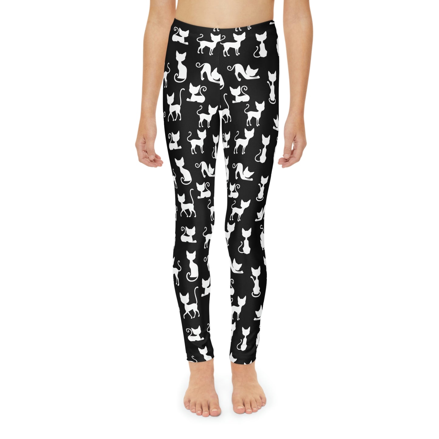 Cat Youth Leggings, One of a Kind Gift - Unique Workout Activewear tights for kids Fitness , Daughter, Niece Christmas Gift