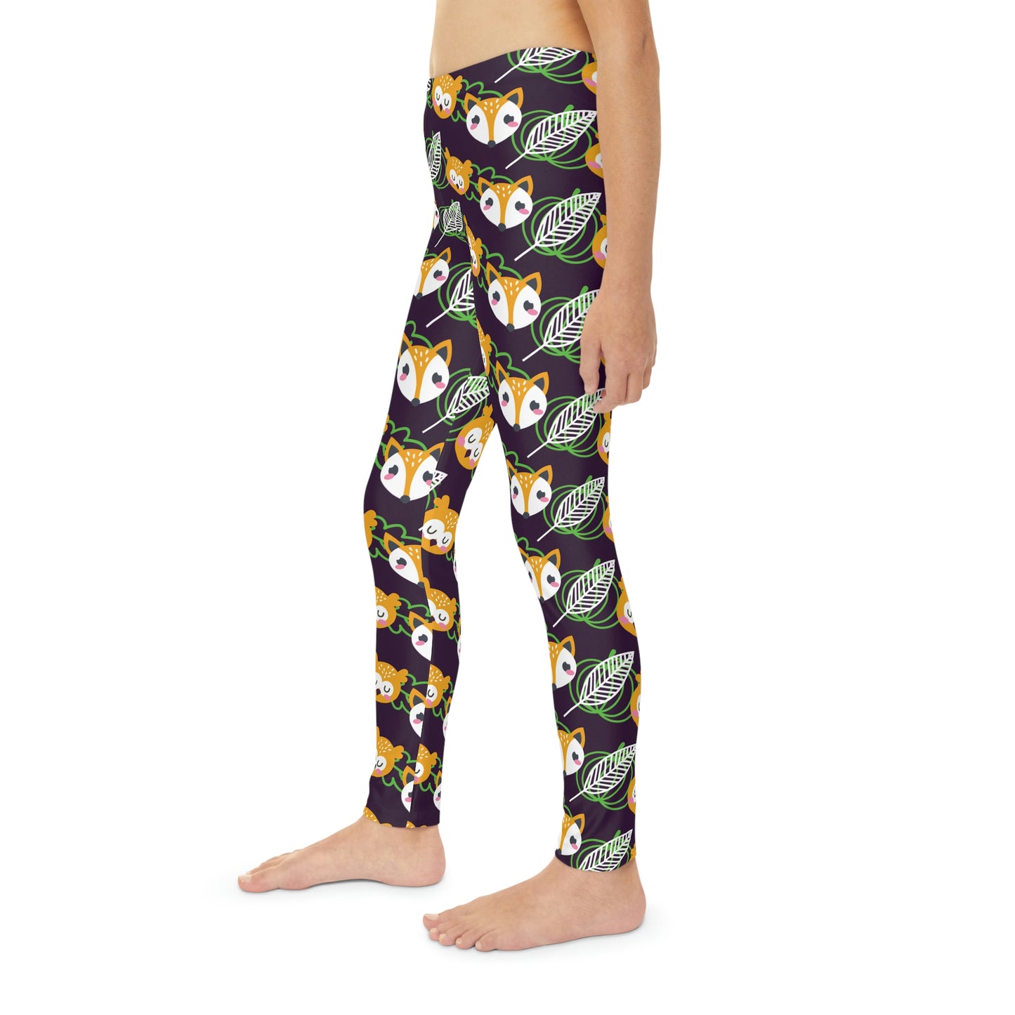 Fox Kawaii animal kingdom, Safari Youth Leggings, One of a Kind Gift - Unique Workout Activewear tights for kids, Daughter, Niece Christmas Gift
