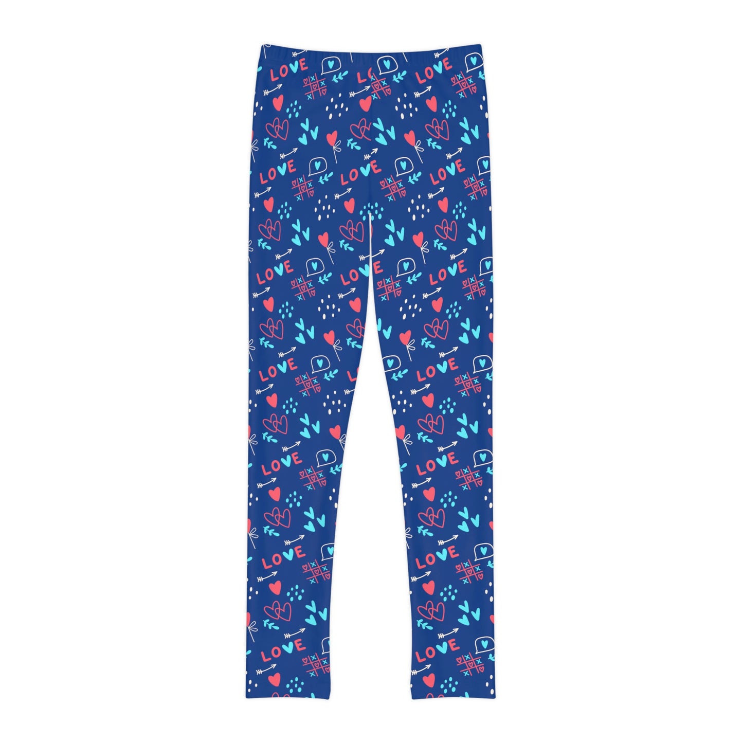 Valentine Youth Leggings, One of a Kind Gift - Unique Workout Activewear tights for kids fitness, Daughter, Niece Christmas Gifts