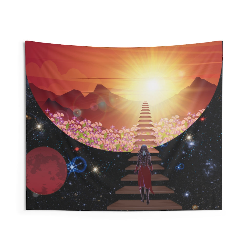 Moon Phase Tapestry Contemporary Home Decor . Galaxy Wall Hanging Art for Baby Nursery, Dorm room, Coastal Home . Housewarming Gift