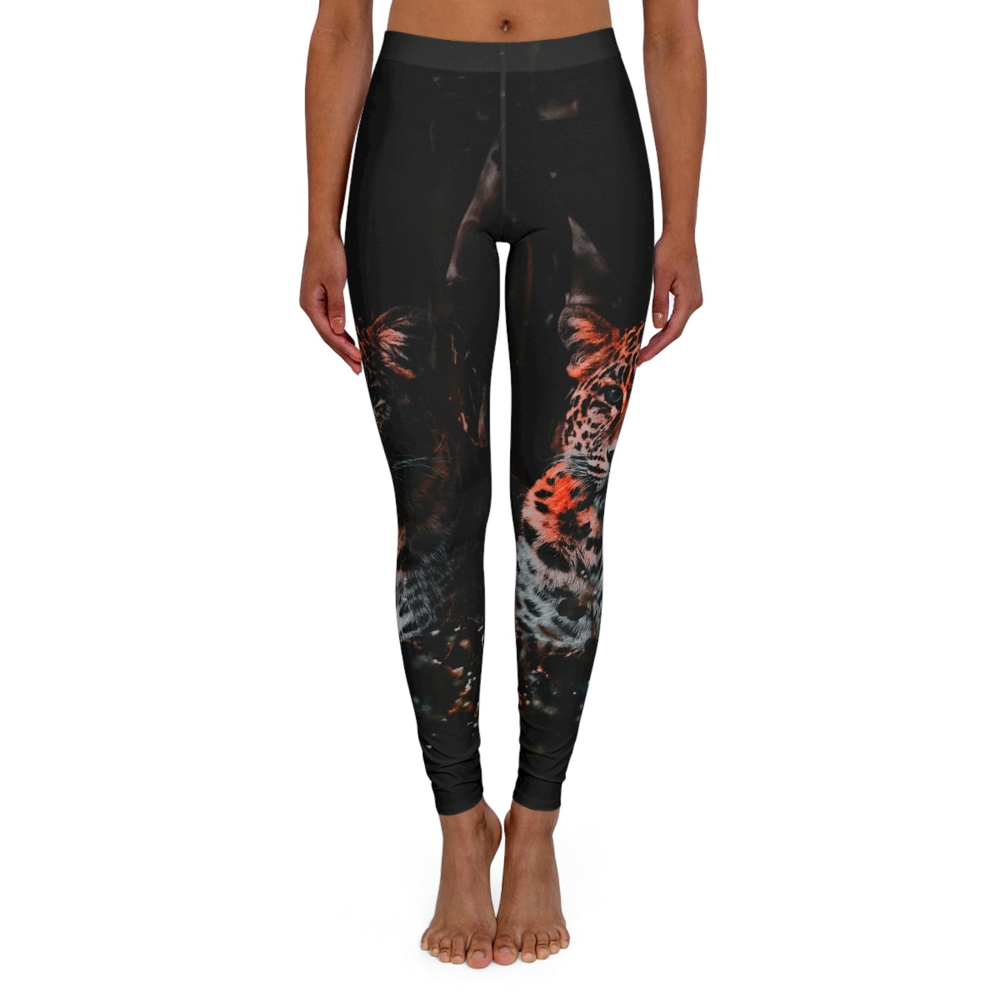 Women's Tiger Print Leggings, One of a Kind Gift - Workout Activewear for Wife Fitness, Best Friend, mom and me tights Christmas Gift