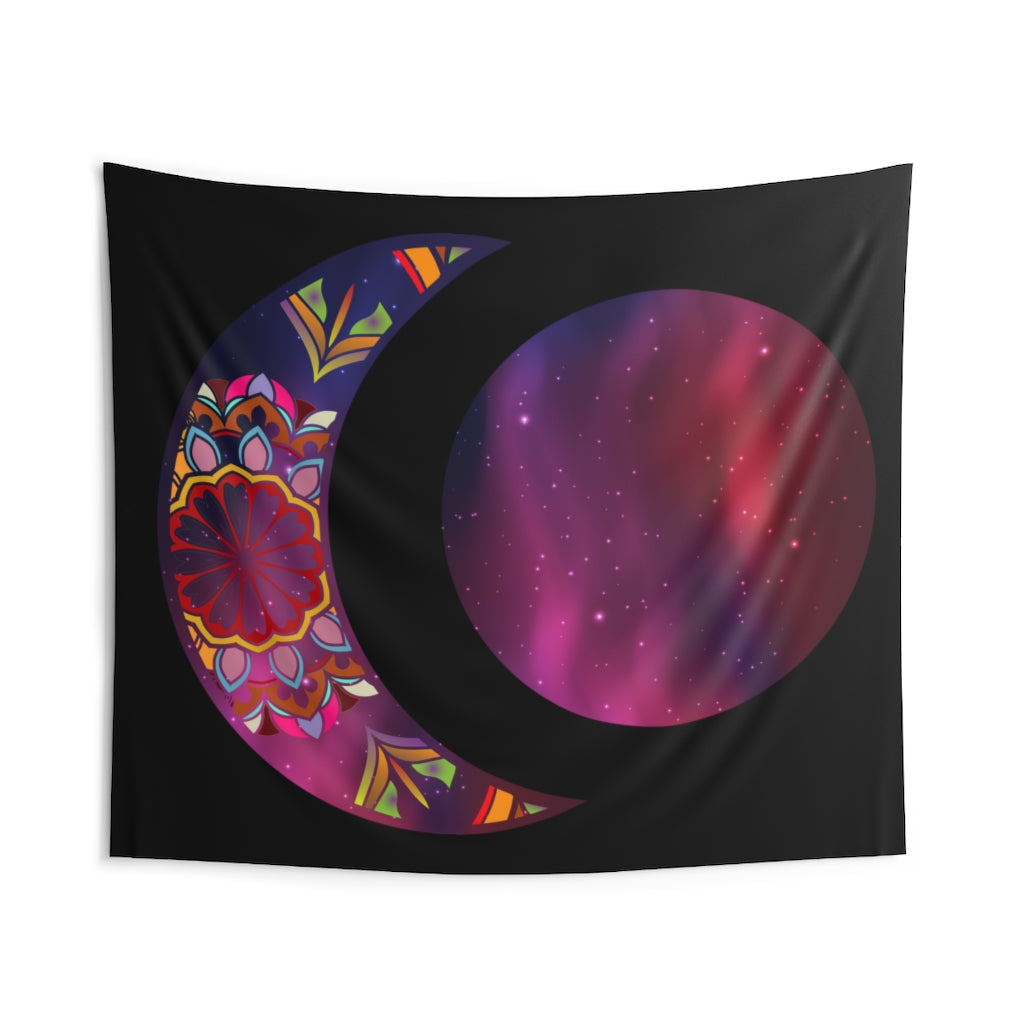 Moon Phase Tapestry Contemporary Home Decor . Galaxy Wall Hanging Art for Baby Nursery, Dorm room, Coastal Home . Housewarming Gift