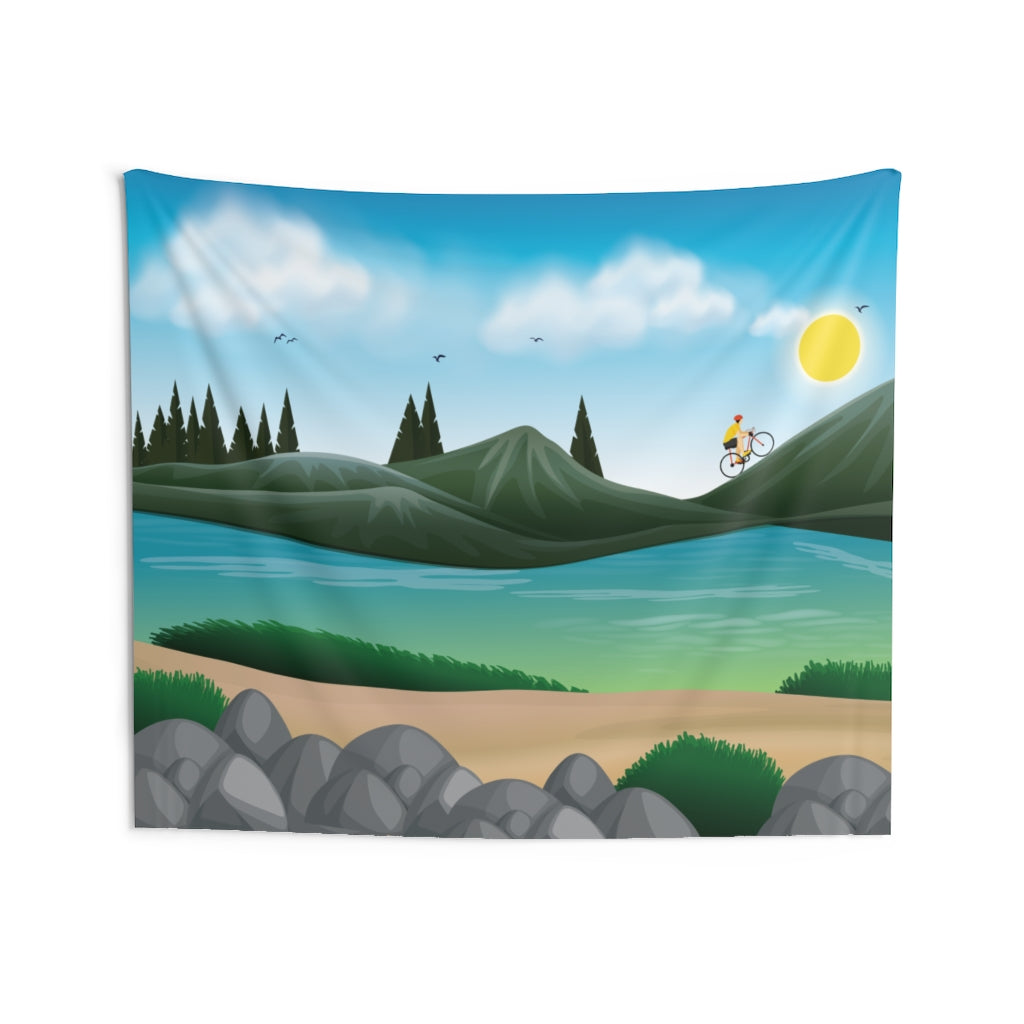 Mountains Art Tapestry Contemporary Home Decor . Galaxy Wall Hanging Art for Baby Nursery, Dorm room, Coastal Home . Housewarming Gift