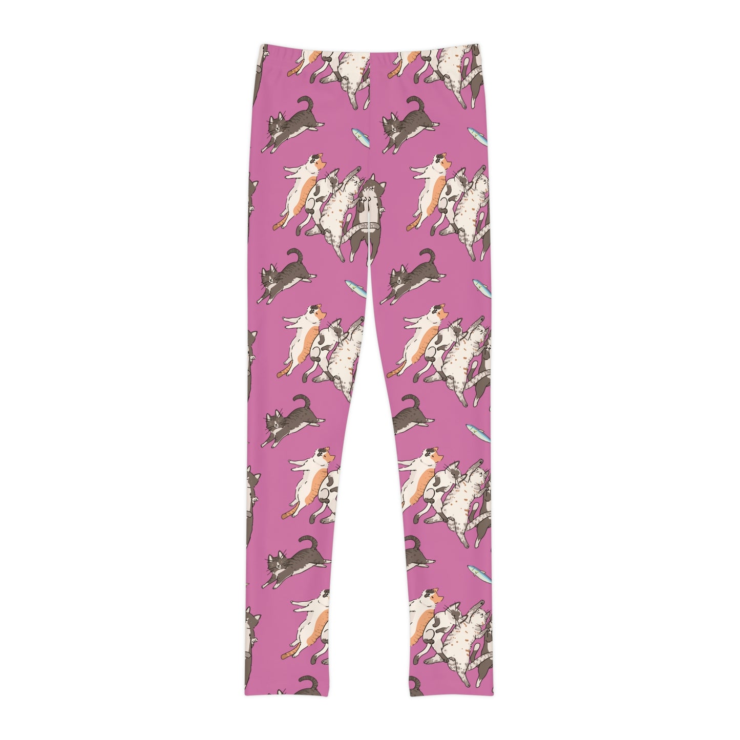 Cat Lovers Youth Leggings, One of a Kind Gift - Unique Workout Activewear tights for kids Fitness , Daughter, Niece Christmas Gift