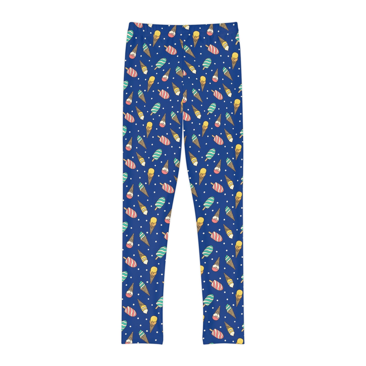 Ice Cream Scoop Cute Summer Youth Leggings, One of a Kind Gift - Workout Activewear tights for kids, Granddaughter, Niece Christmas Gift