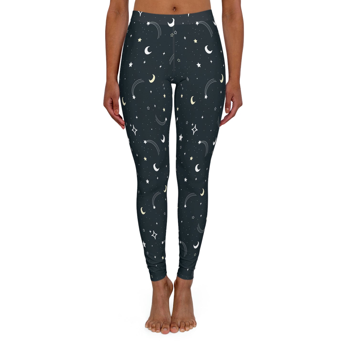 Moon and stars Celestial Women Leggings One of a Kind Gift Unique Workout Activewear tights for Wife fitness, Mother, Girlfriend Christmas Gift