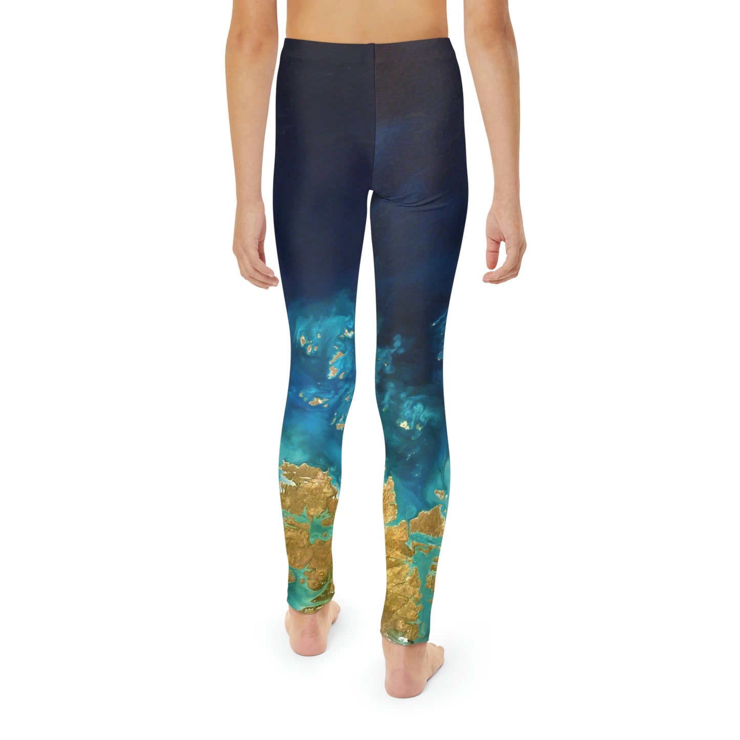 Planet Earth Youth Leggings, One of a Kind Gift - Unique Workout Activewear tights for kids fitness, Daughter, Niece Christmas Gift
