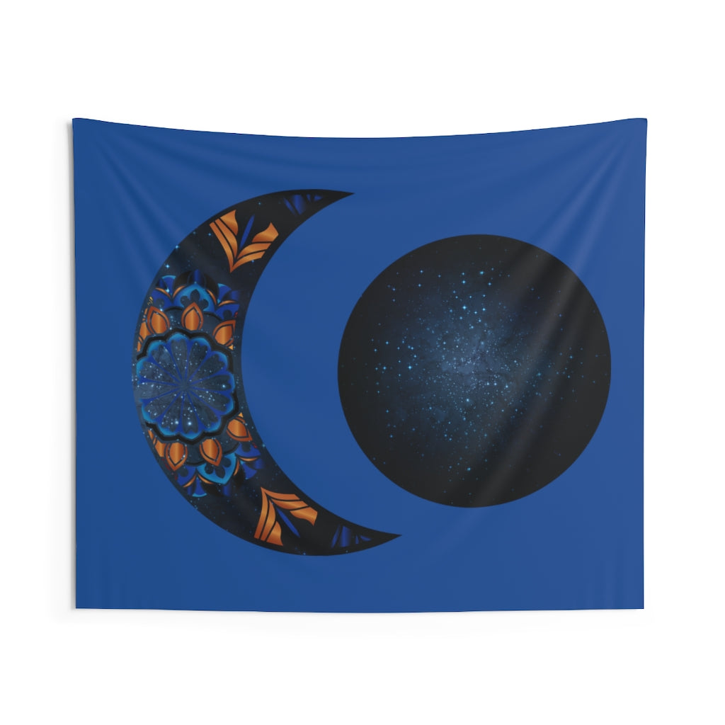 Crescent moon Phase Tapestry for Contemporary Home Decor, Wall Hanging Art for Baby Nursery, Dorm room, Coastal Home . Housewarming Gift