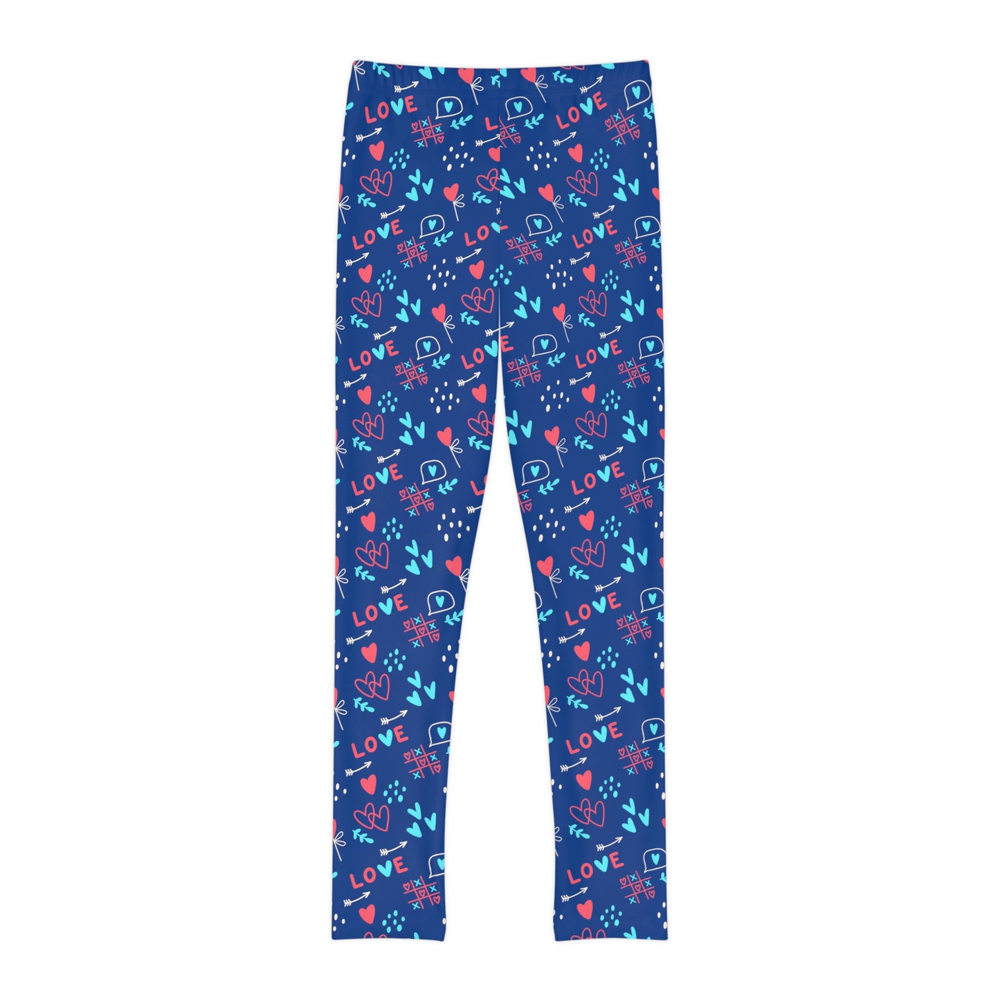 Valentine Youth Leggings, One of a Kind Gift - Unique Workout Activewear tights for kids fitness, Daughter, Niece Christmas Gifts
