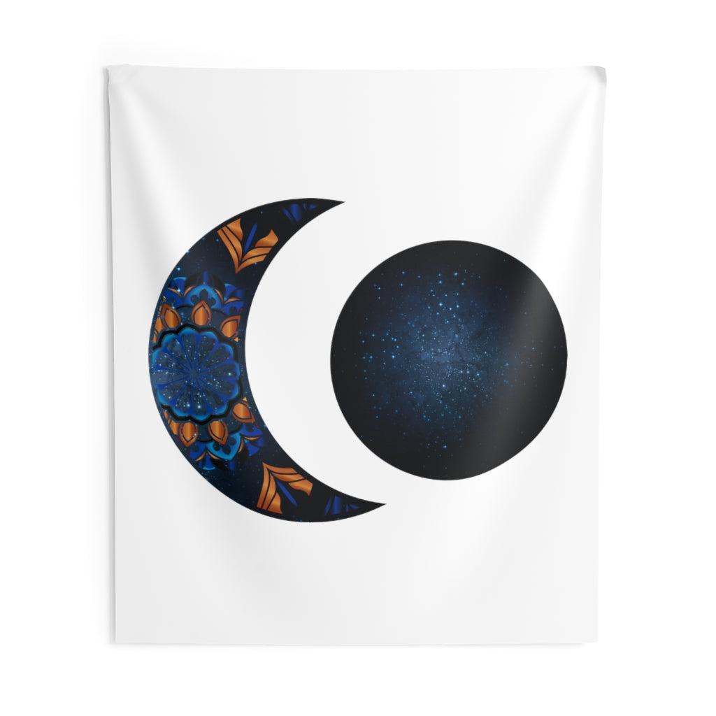 Moon Phase Tapestry Contemporary Home Decor . Galaxy Wall Hanging Art for Baby Nursery, Dorm room, Coastal Home . Housewarming Gift