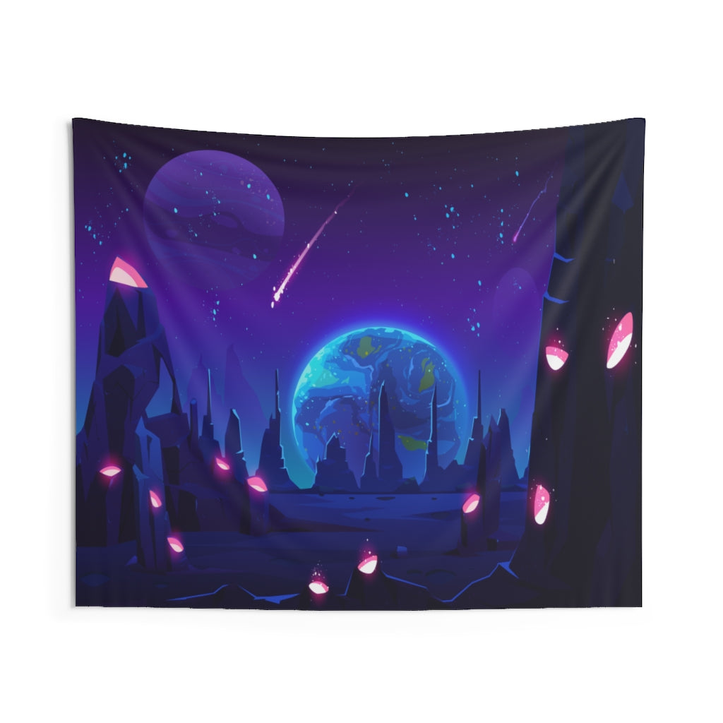Celestial Moon Tapestry Contemporary Home Decor . Galaxy Wall Hanging Art for Baby Nursery, Dorm room, Coastal Home . Housewarming Gift