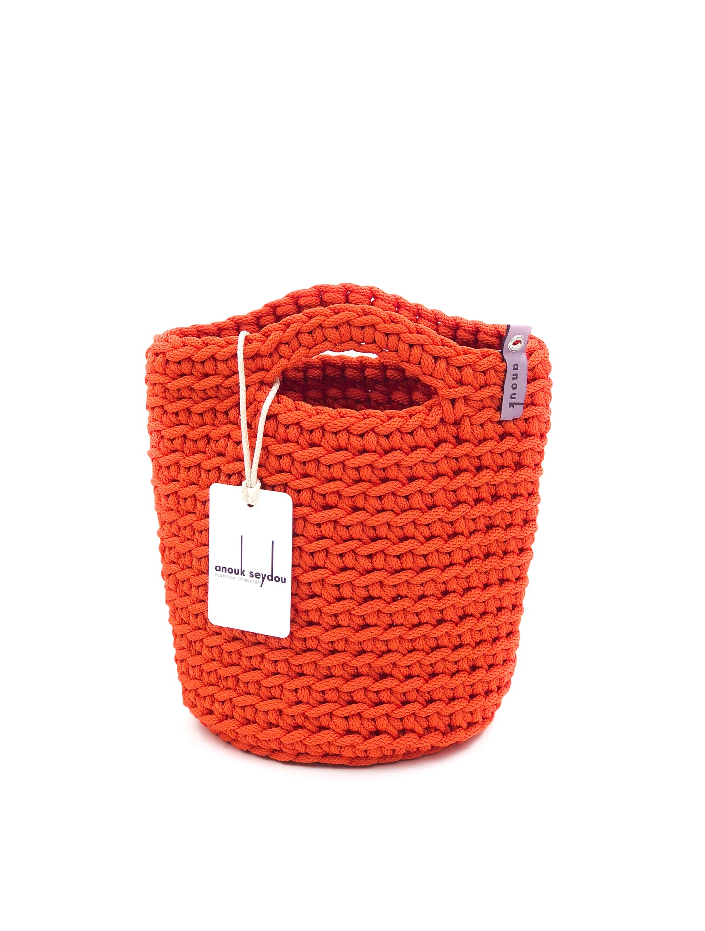 Tote Bag Scandinavian Style Crochet Tote Bag Size MINI Carrot Juice