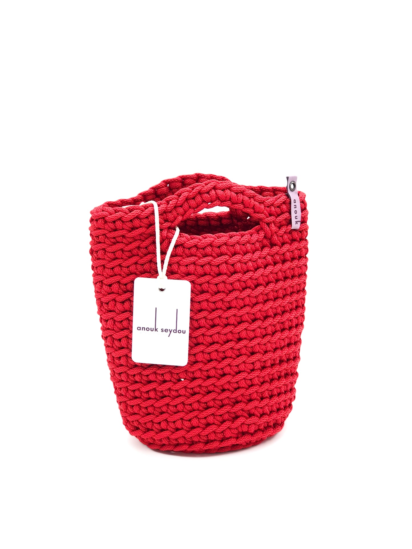 Tote Bag Scandinavian Style Crochet Tote Bag Size MINI Classic Red