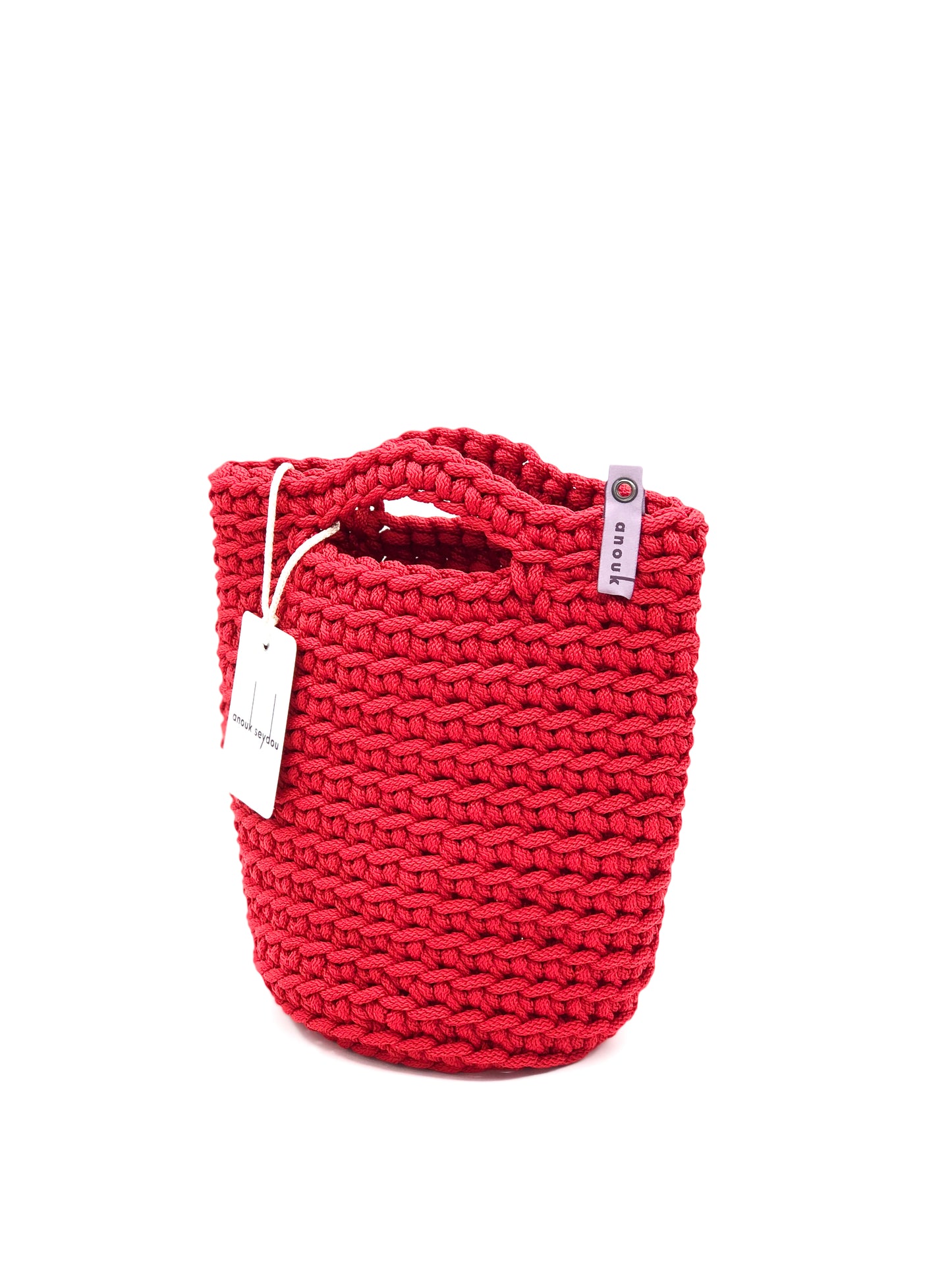 Tote Bag Scandinavian Style Crochet Tote Bag Size MINI Classic Red