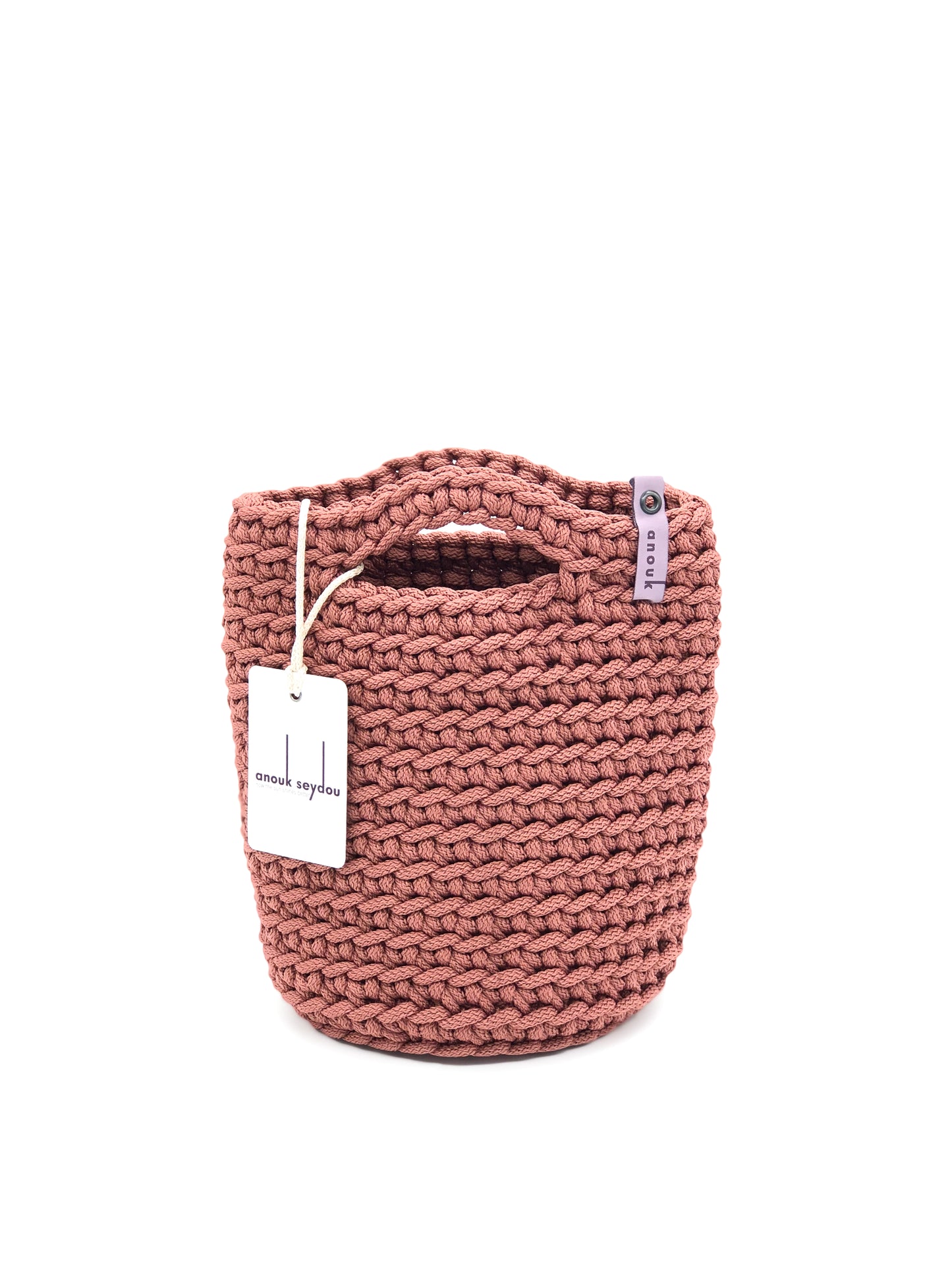 Tote Bag Scandinavian Style Crochet Tote Bag Size MINI Dusty Rose