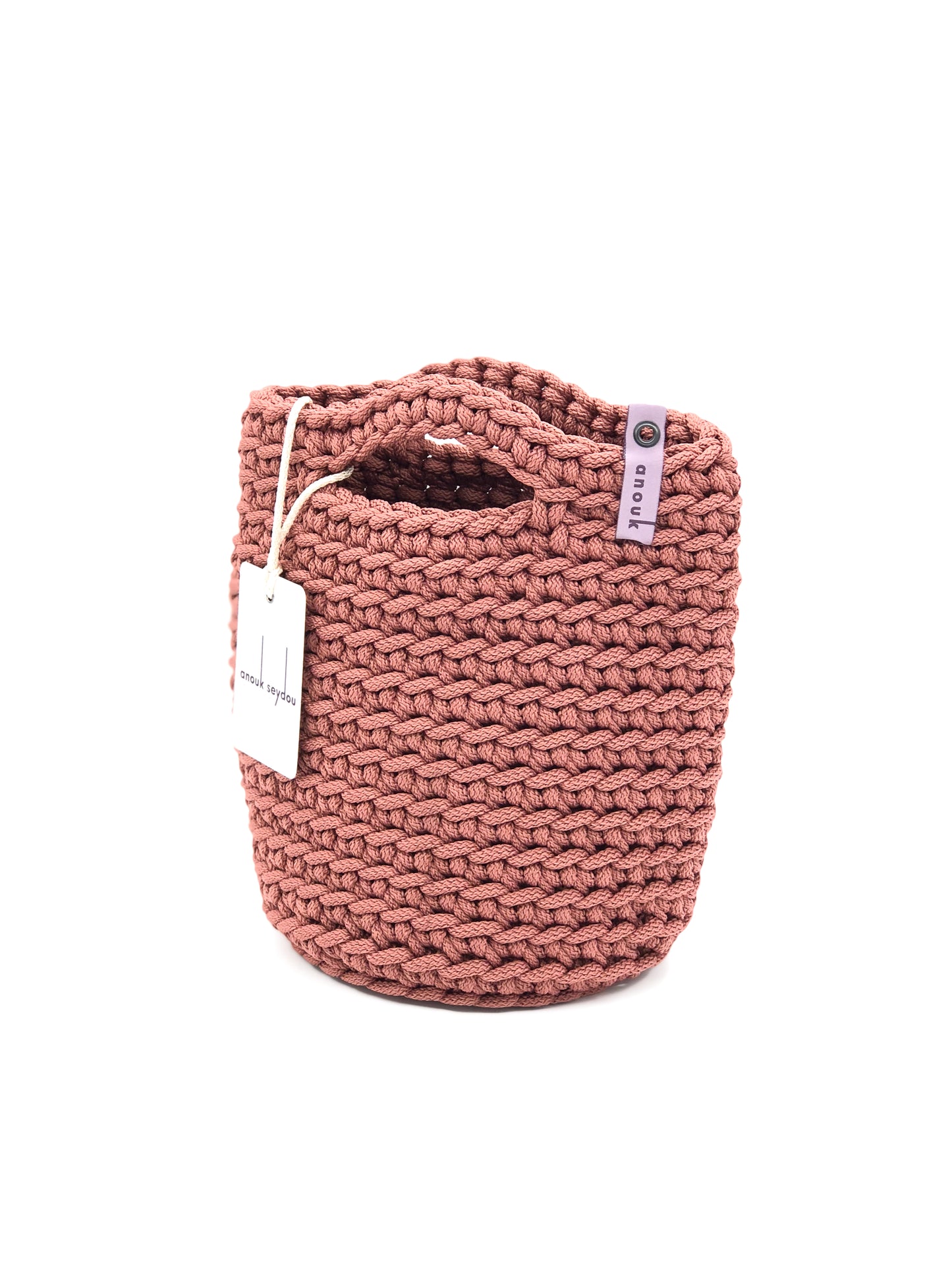 Tote Bag Scandinavian Style Crochet Tote Bag Size MINI Dusty Rose