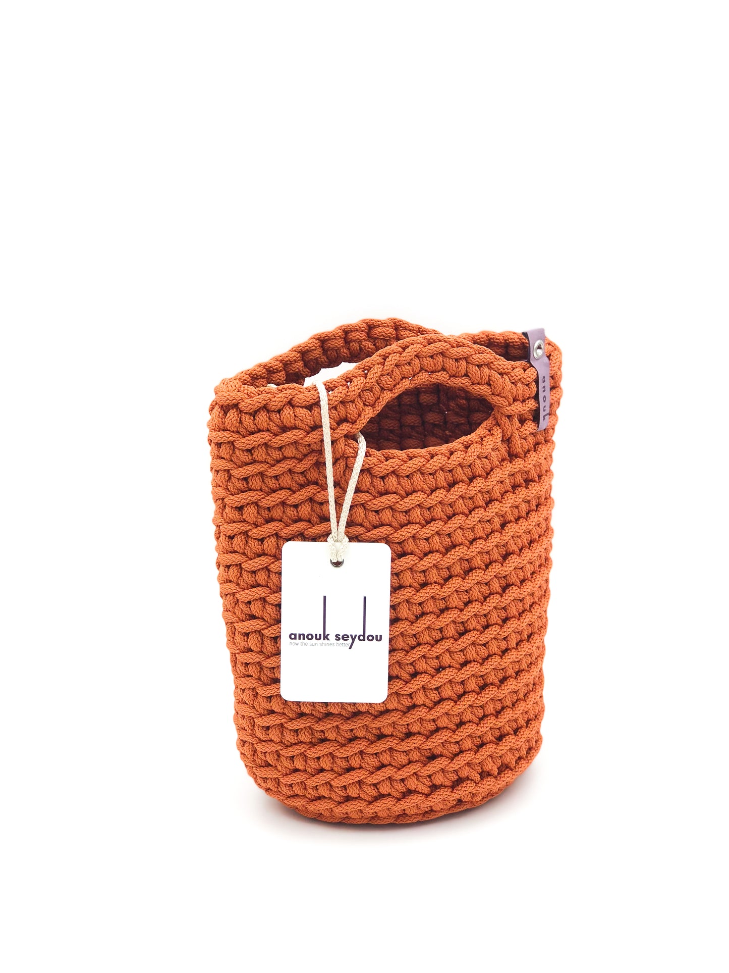 Tote Bag Scandinavian Style Crochet Tote Bag Size MINI Dark Peach
