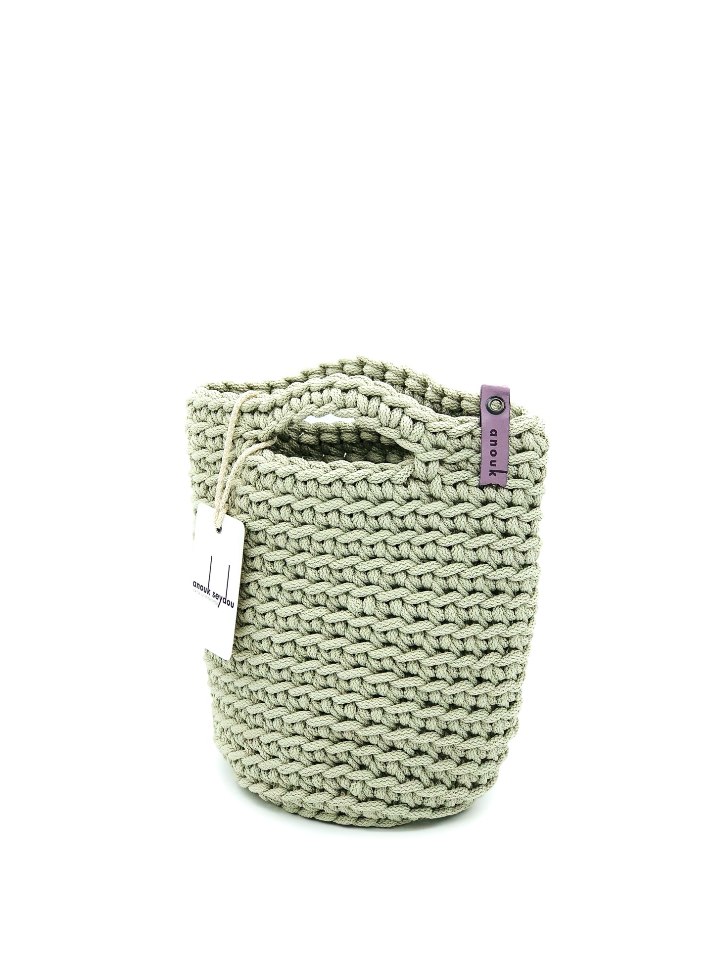 Tote Bag Scandinavian Style Frozen Sage Crochet Tote Bag Size MINI