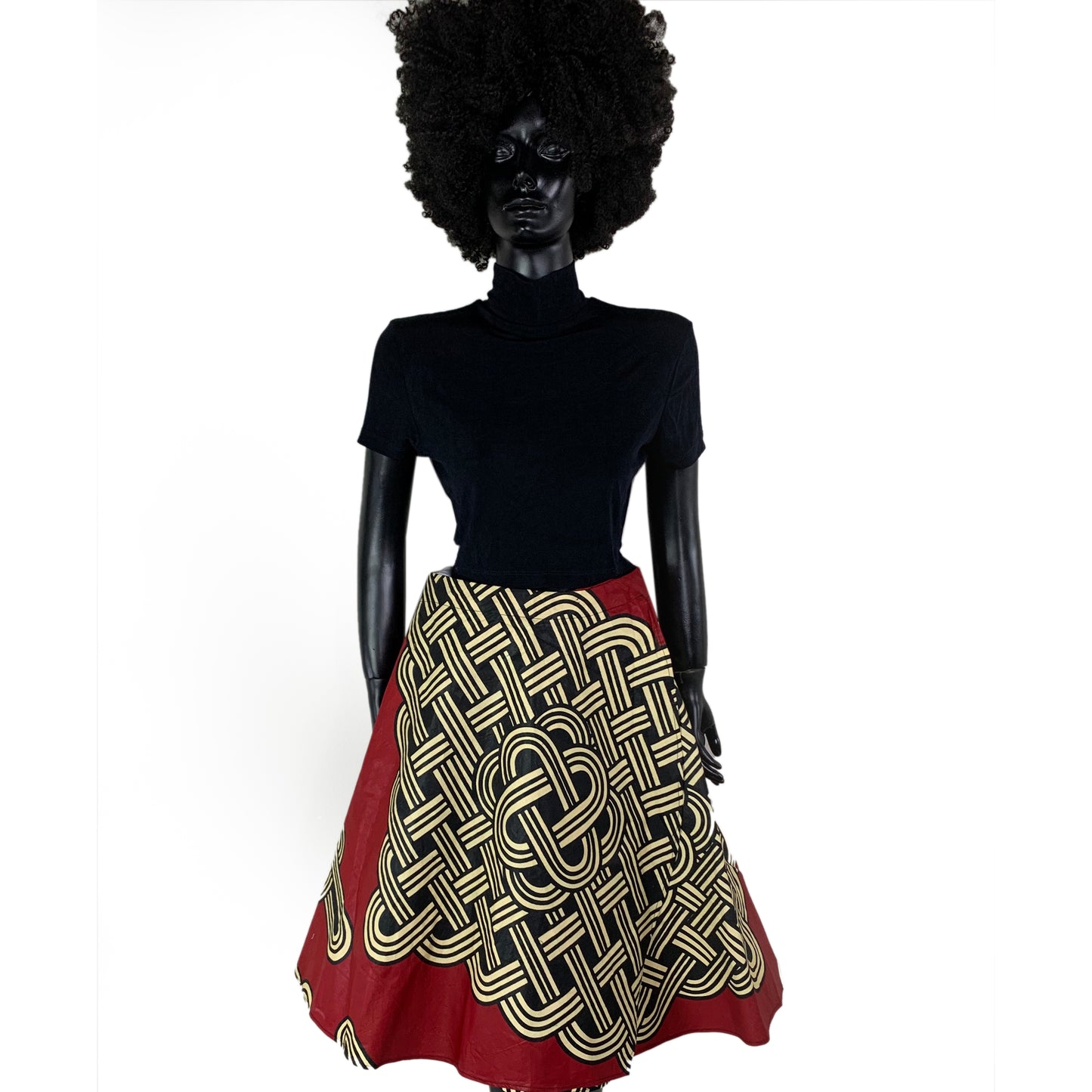 Wrapover African Wax Skirt
