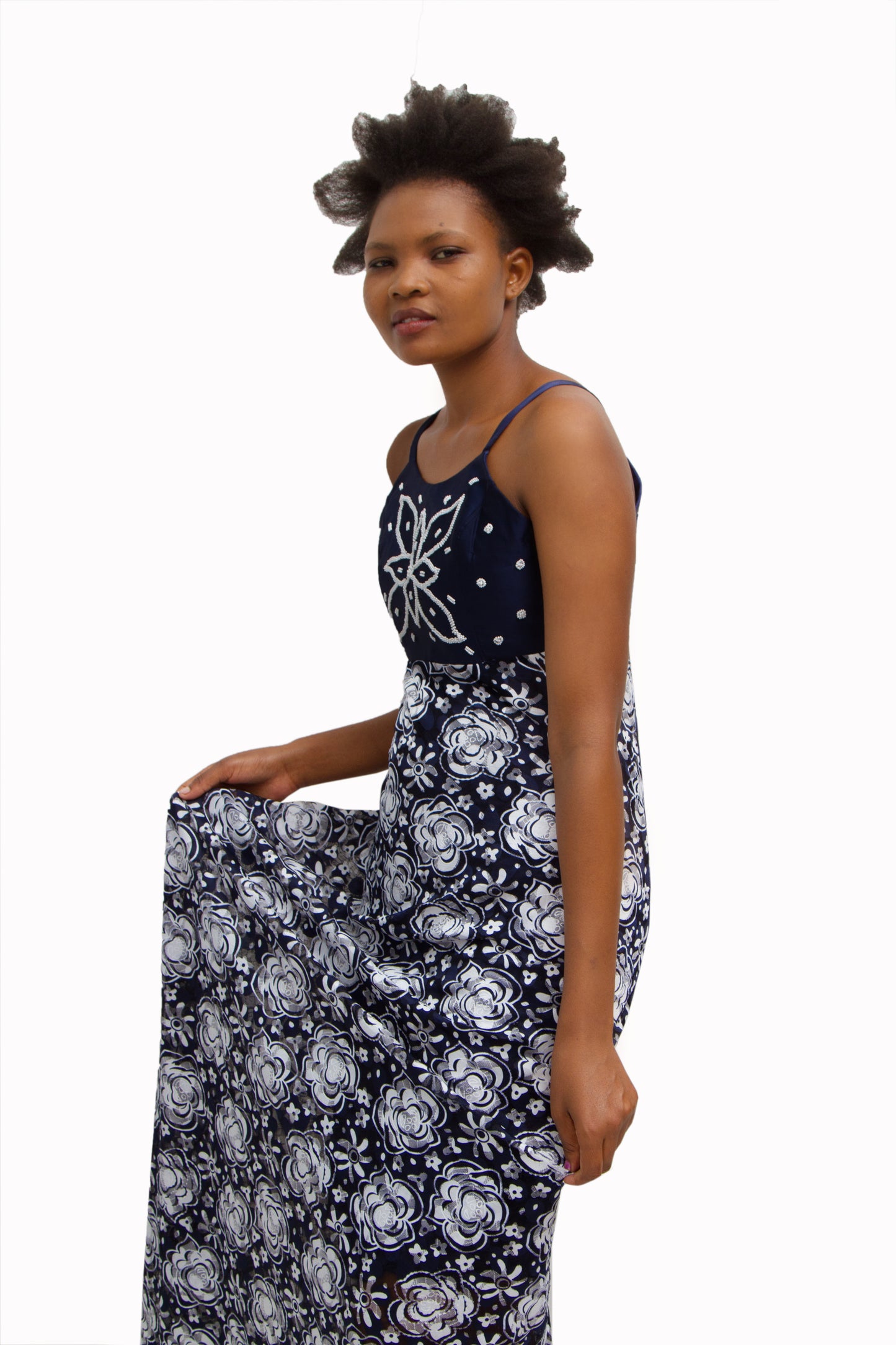 Beaded Maxi Lace Dress