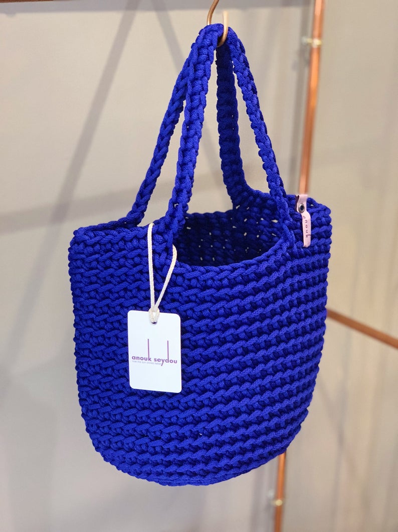 Scandinavian Tote Bag Long Handle Handmade