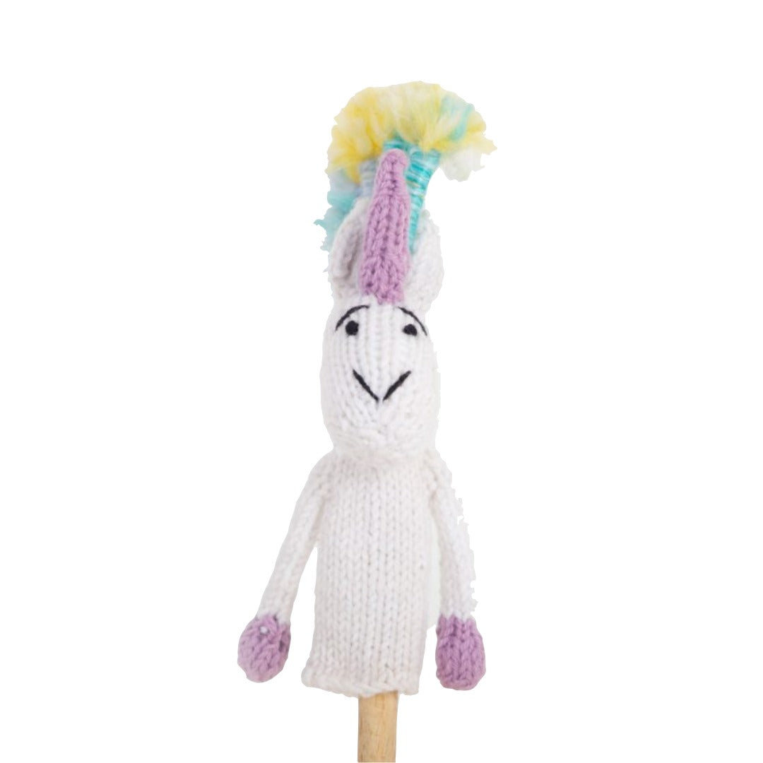 Unicorn crochet finger puppet Old MacDonald's Safari Animal - Kid Stocking Stuffer, Woodland Forest Friends, Nursery Rhyme Amigurumi Set