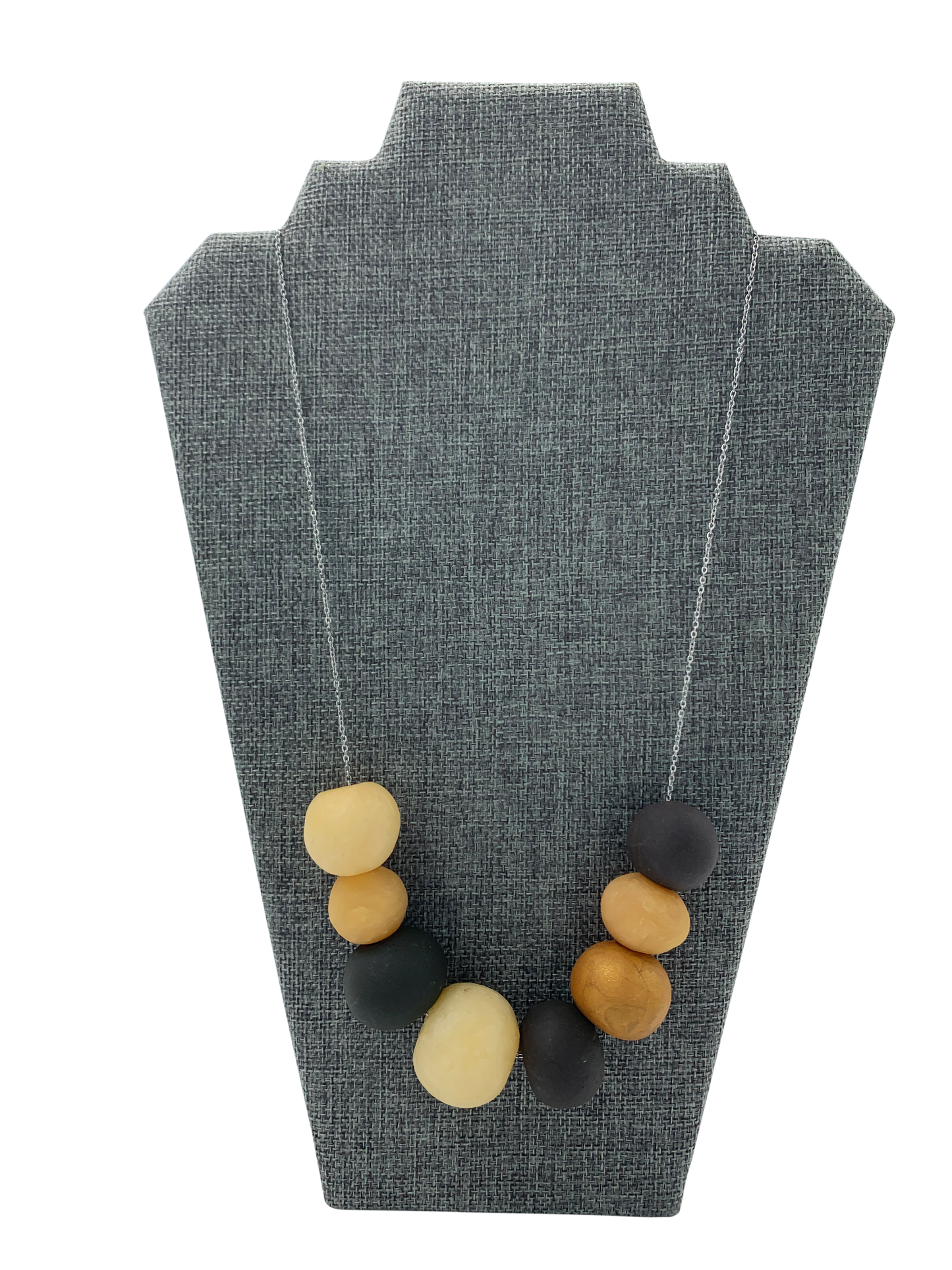 Monochrome Chunky Beads Polymer clay Necklace