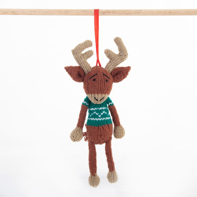 Christmas Ornament Reindeer : Green Ornament