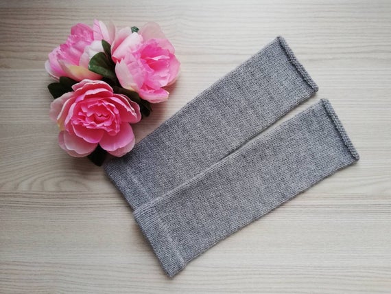 Long Beige Sleeves Hand Warmers Arm Warmers
