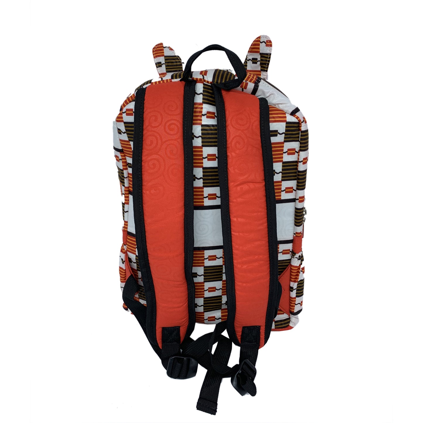 Cat Crochet Backpack with Ankara African Fabric - Weekend Bag for Mom. Boho Tote or Cross Body Duffle , Daughter Birthday, Back to School Gift