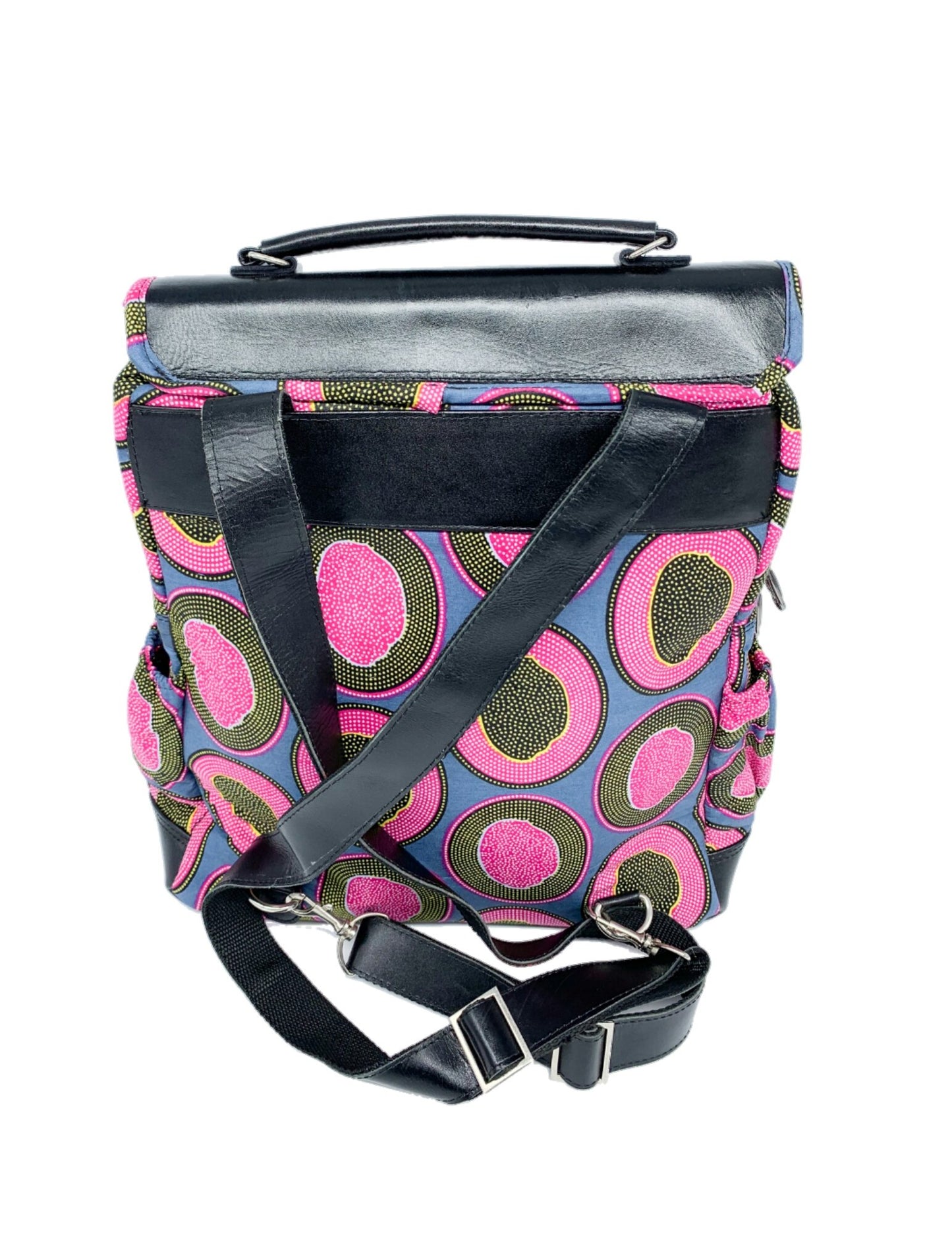 Convertible Backpack with Ankara African Fabric - Weekender Bag for Women . Boho Tote or Cross Body Bag for Mothers Day, Granddaughter Gift