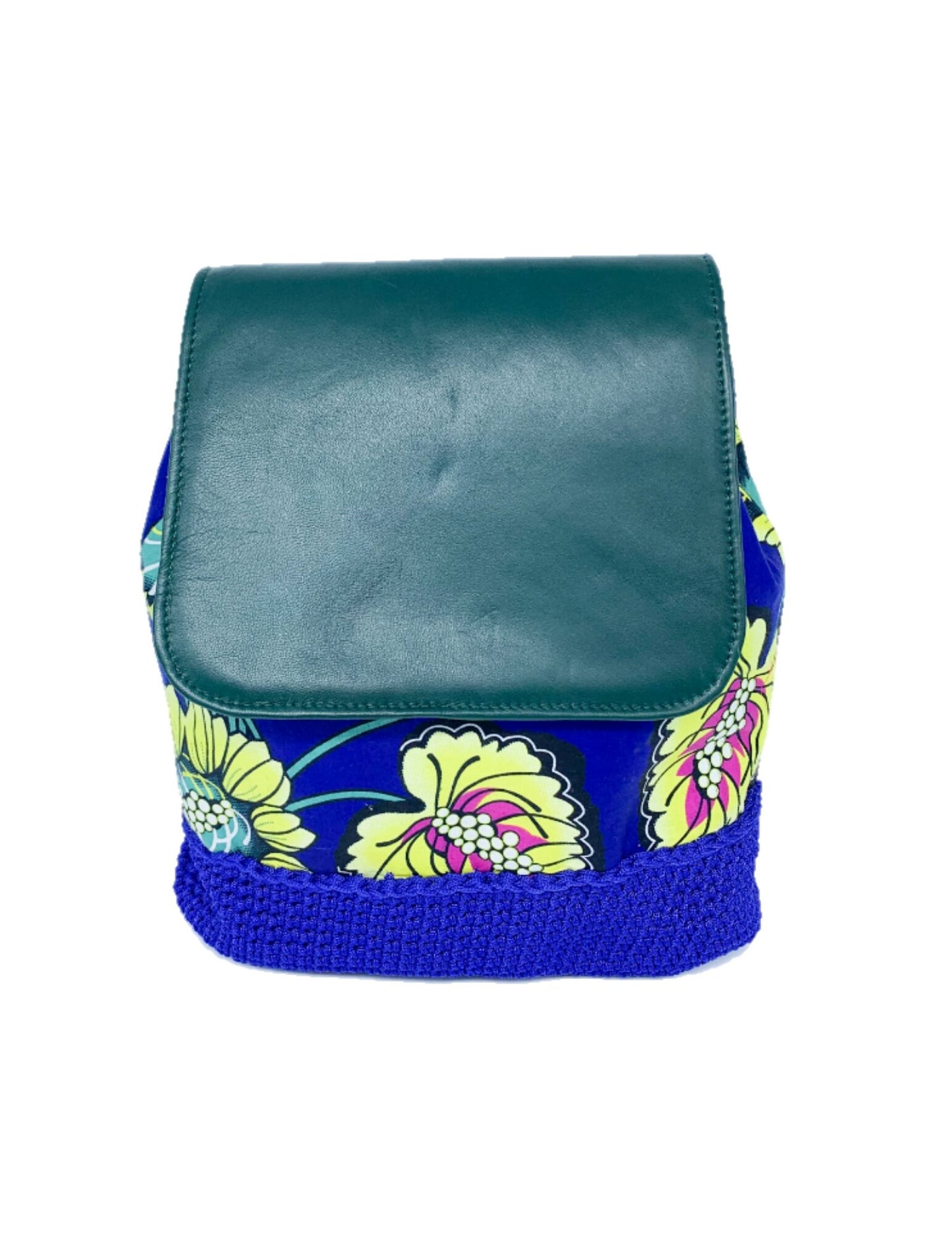 Cute Crochet Backpack with Ankara African Fabric - Weekend Bag for Mom. Boho Tote or Cross Body Duffle , Daughter Birthday, Back to School Gift